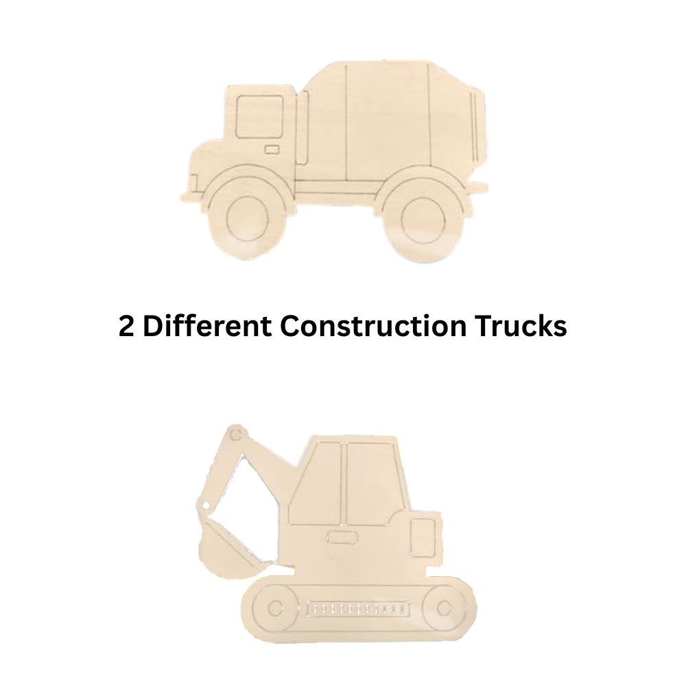 different wooden construction truck shapes for painting