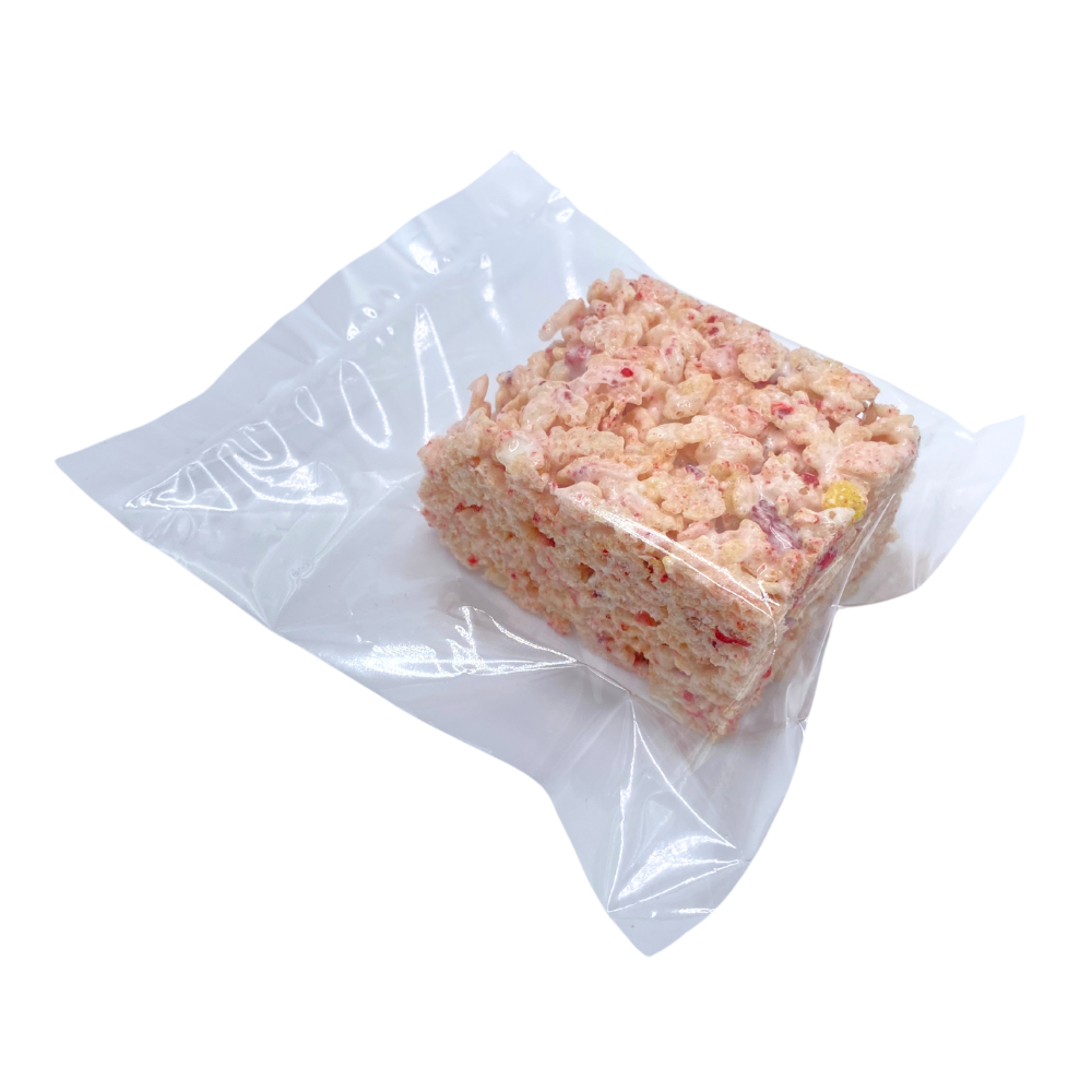 homemade strawberry rice crispy treat individually wrapped