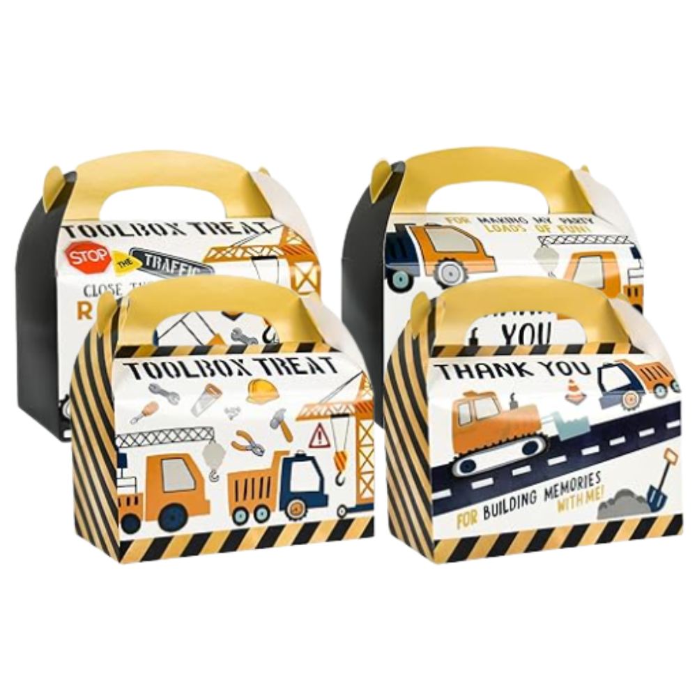 construction party favor gable boxes for construction birthday party