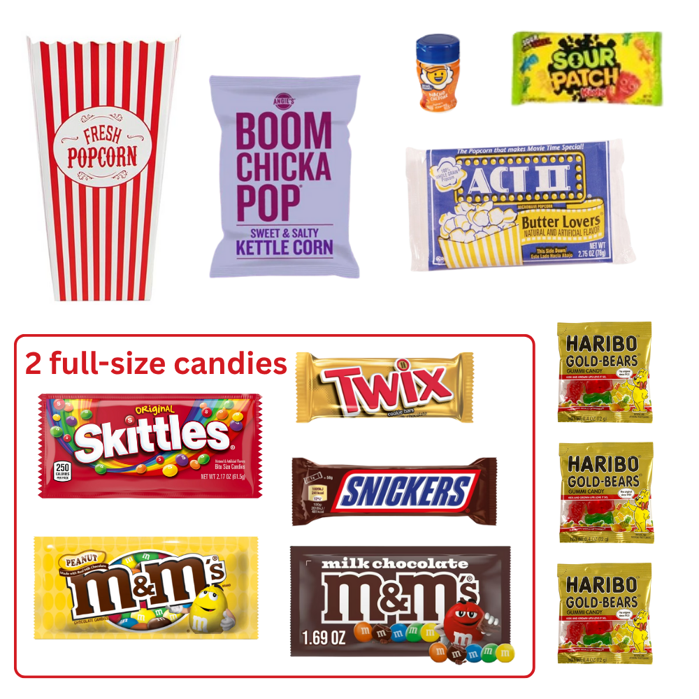 Ultimate Movie Mania Party Favor Bags - Pre-Filled with Snacks & Popcorn